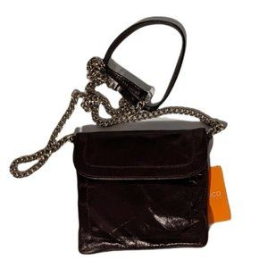 Latico Gilda Crossbody Chain Strap Magnet Closure Dark Brown 100% Leather NWT